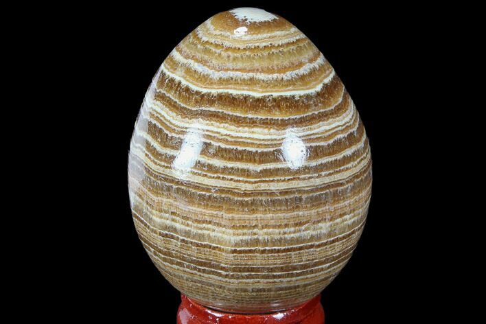 Polished, Banded Aragonite Egg - Morocco #98426